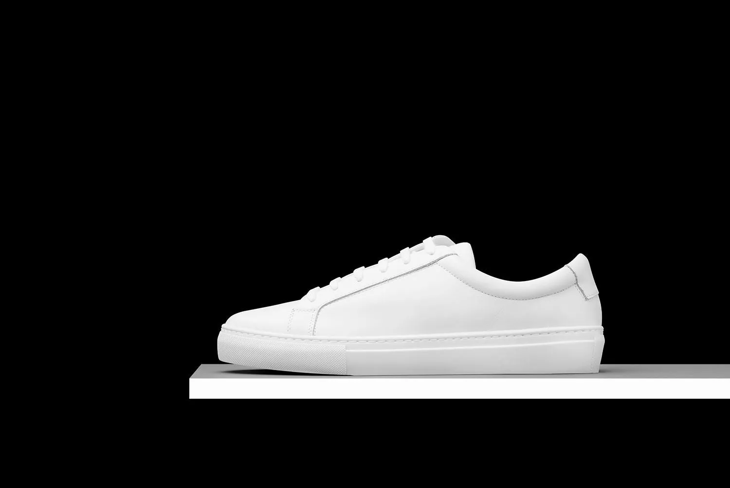 Mens White Leather Sneakers