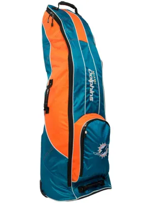 Miami Dolphins Team Golf Teal Golf Clubs Wheeled Luggage Travel Bag