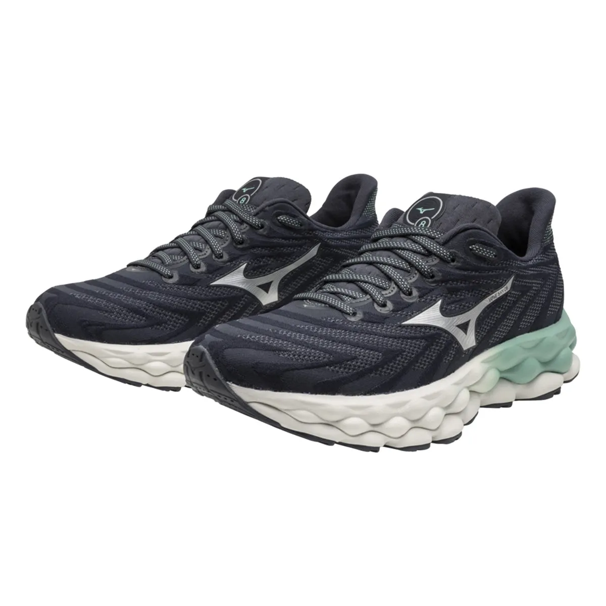 Mizuno Wave Sky 8 Womens | India Ink/neo Silver/dusty Jad