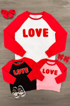 Mom & Kid - "Love" Chenille Patch Top