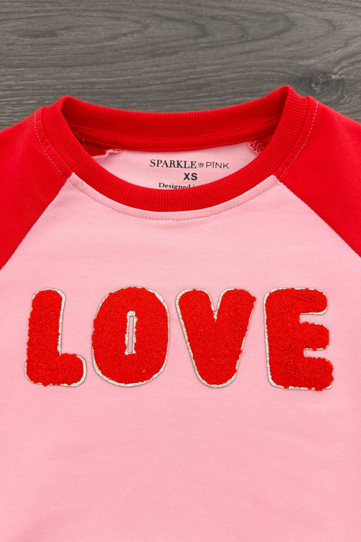 Mom & Kid - "Love" Chenille Patch Top