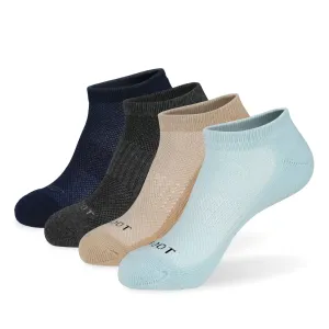 *MONFOOT Athletic Cushioned Mesh Ankle 4 Pairs Socks - Natural - Medium