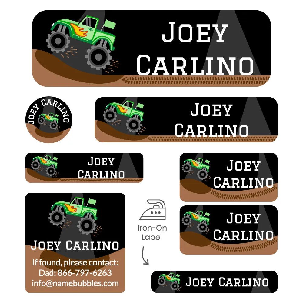 Monster Truck Sleepaway Camp Labels Pack