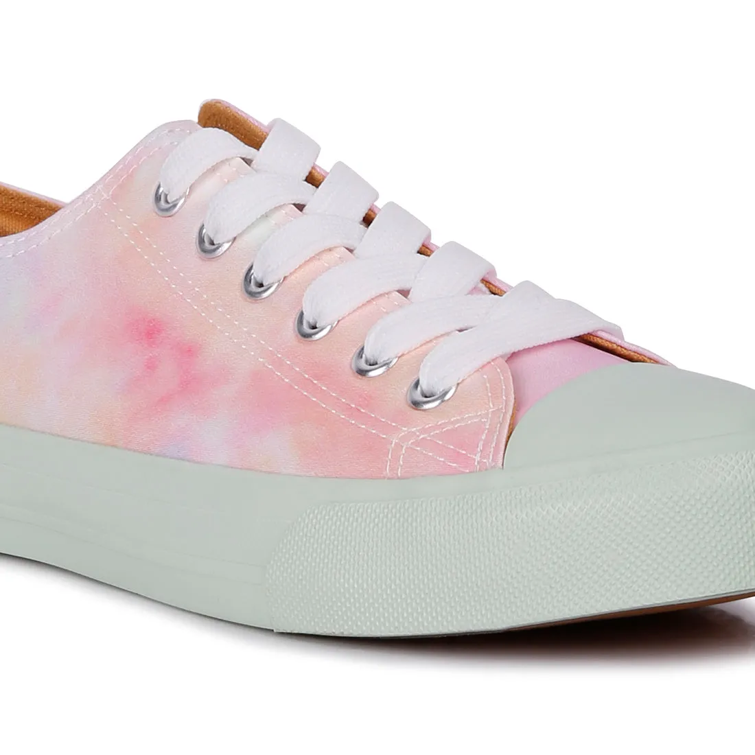 Multicolor Tie Dye Printed Canvas Sneakers