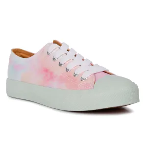 Multicolor Tie Dye Printed Canvas Sneakers