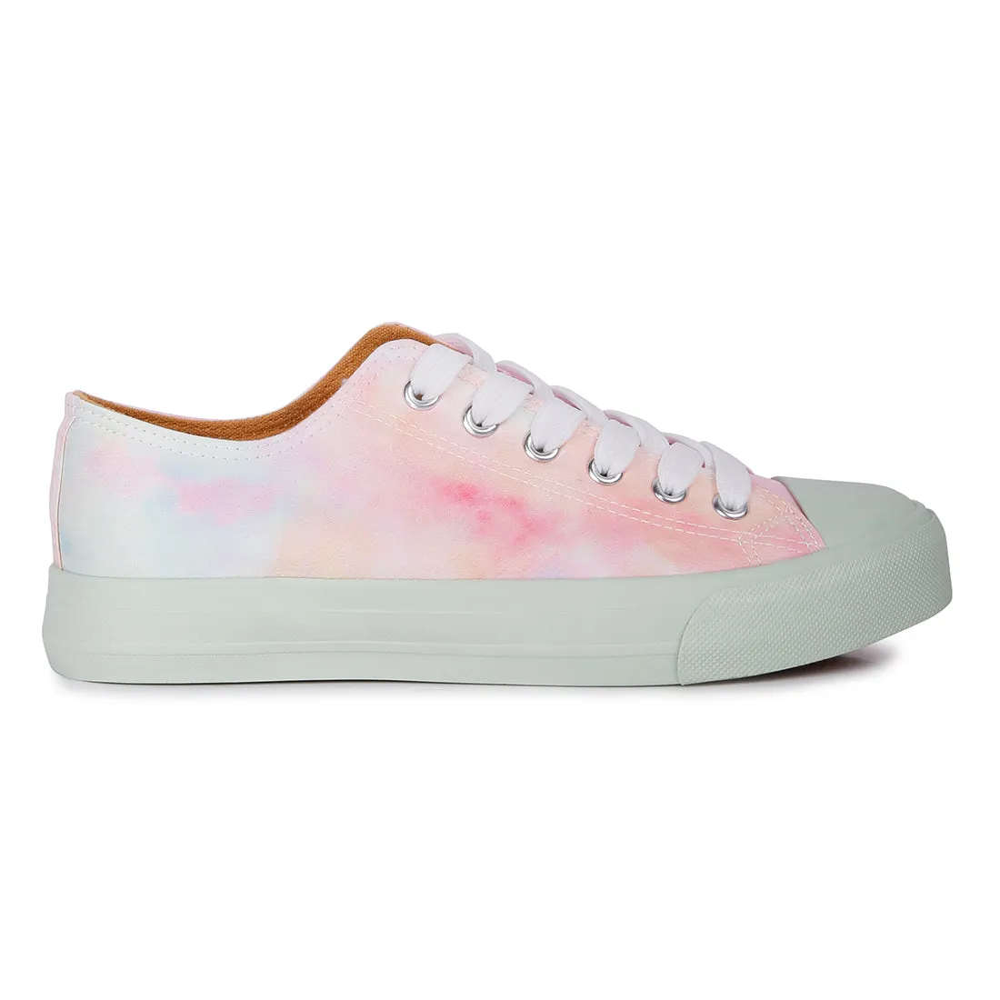 Multicolor Tie Dye Printed Canvas Sneakers