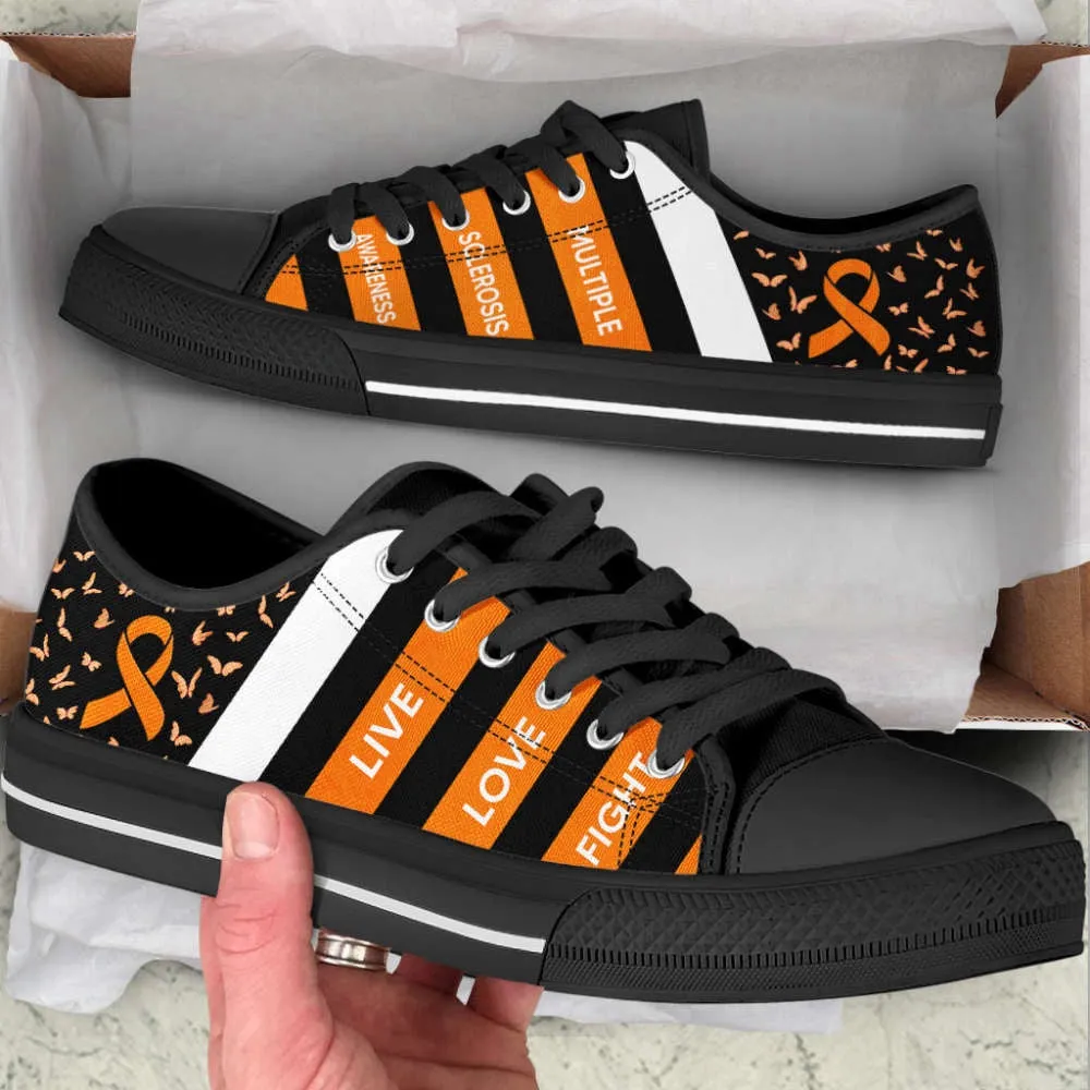 Multiple Sclerosis Shoes Plaid Low Top Shoes Canvas Shoes, Best Canvas Shoes, Low Top Sneaker