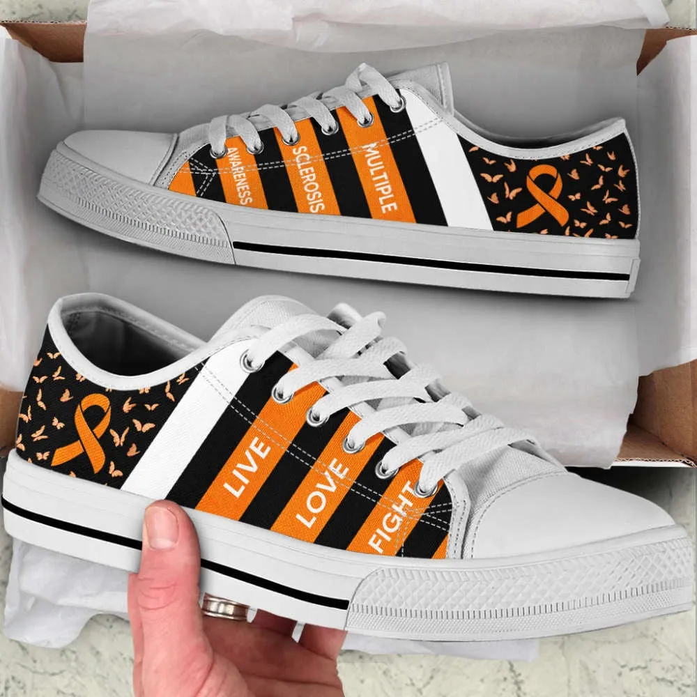 Multiple Sclerosis Shoes Plaid Low Top Shoes Canvas Shoes, Best Canvas Shoes, Low Top Sneaker