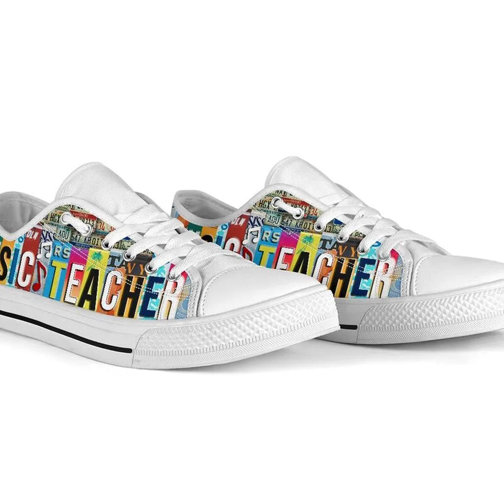 Music Teacher Shoes Shoes License Plate Shoes for Mens, Teacher Shoes, Low Top Sneakers