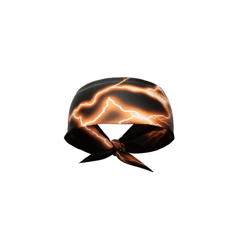 Orange Lightning Tie Headband