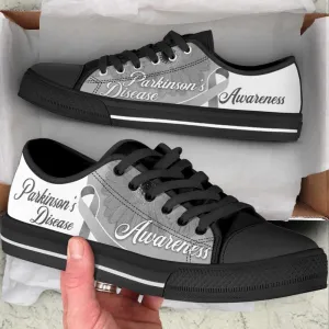 Parkinson's Shoes Disease Awareness Ribbon Low Top Shoes Canvas Shoes, Low Top Sneaker, Low Top Canvas Shoes