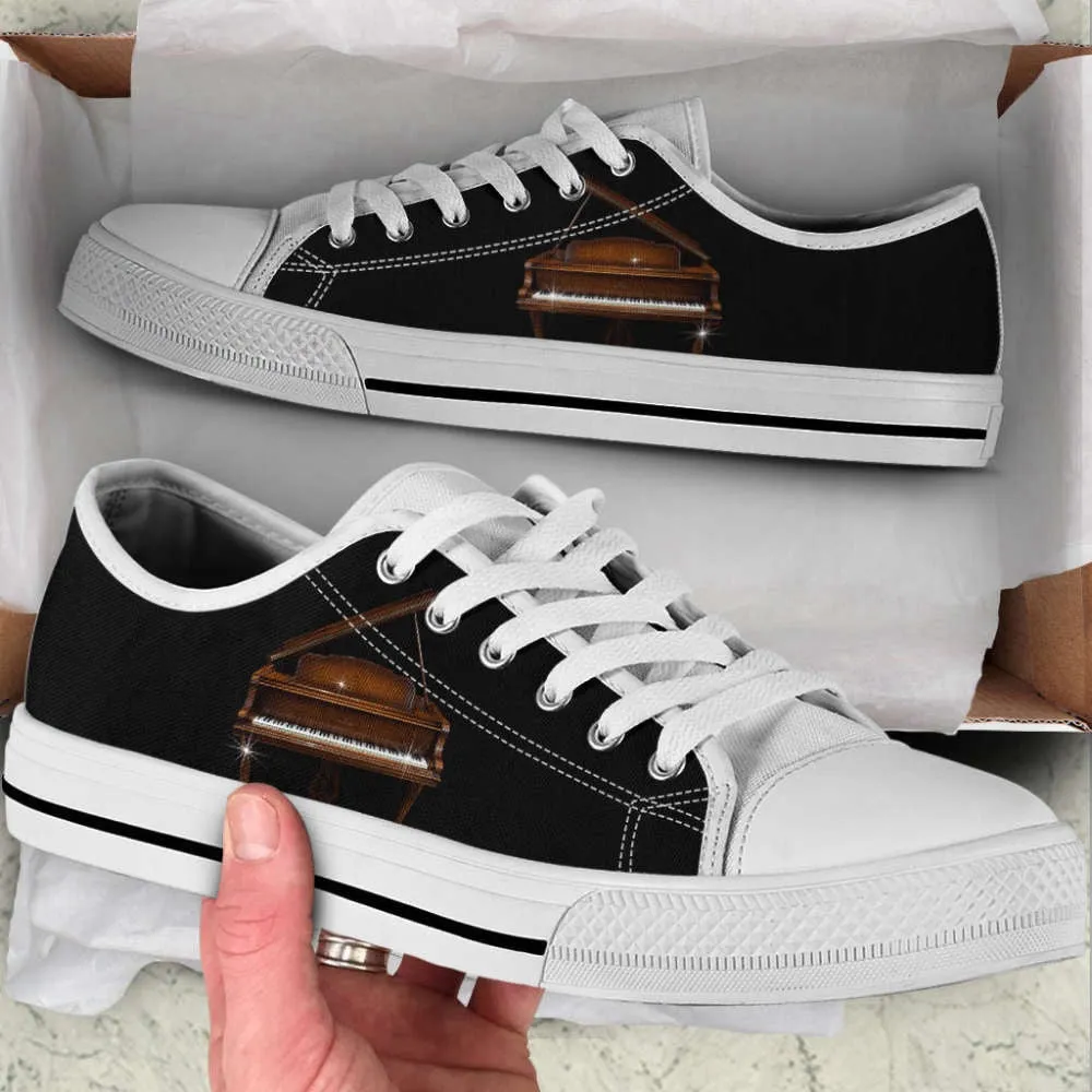 Piano Black Low Top Canvas Shoes, Canvas Shoes Design, Low Top Sneaker