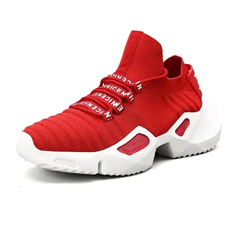 Plus Size Summer Massive Sneakers Socks Men Sport Shoes Man White Sports Shoes Running Man Red Knit Tennis Trainers Gym GME-1581