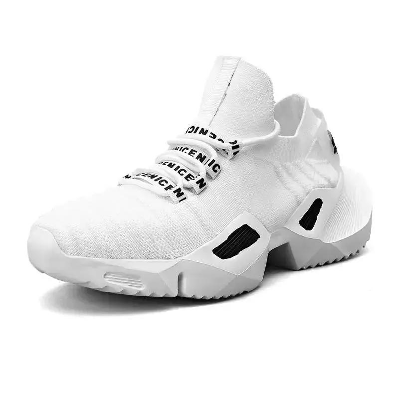 Plus Size Summer Massive Sneakers Socks Men Sport Shoes Man White Sports Shoes Running Man Red Knit Tennis Trainers Gym GME-1581