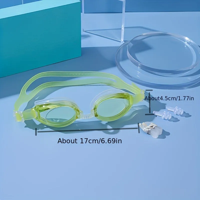 Premium Adult Swim Goggles with Nose Clip  Ear Plugs