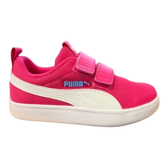 Puma scarpa sneakers con strappo da bambina Courtflex v2 Mesh V PS 371758 11 barbabietola viola bianco