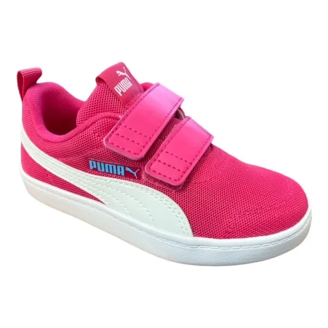 Puma scarpa sneakers con strappo da bambina Courtflex v2 Mesh V PS 371758 11 barbabietola viola bianco