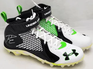 Russell Wilson Autographed White & Green Under Armor Spine Fierce Cleats Seattle Seahawks Size 12.5 RW Holo #42126