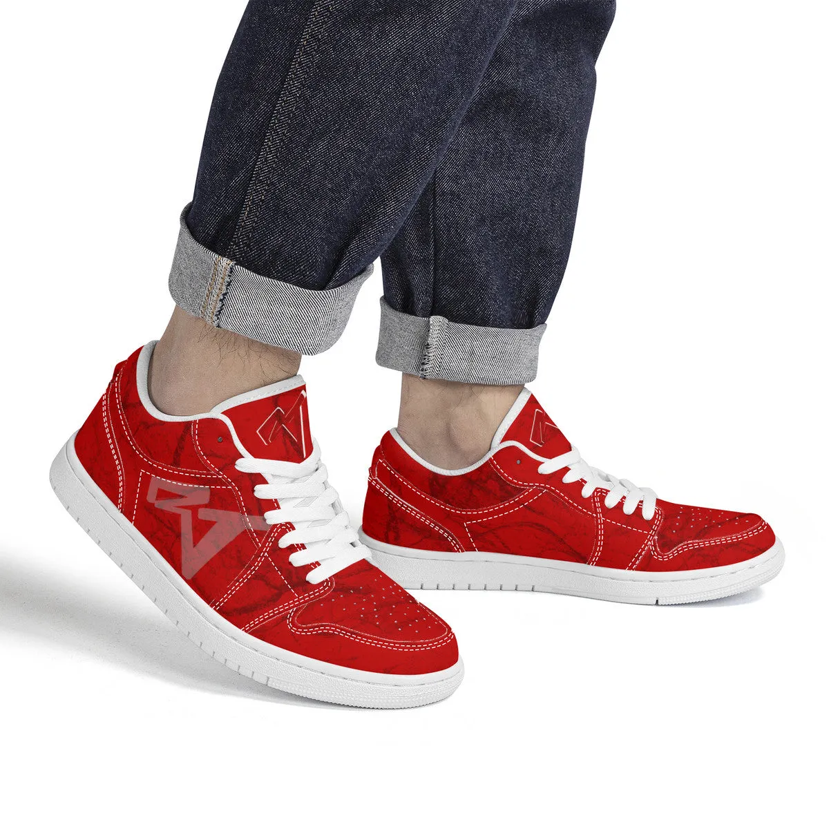 RVT Brand Unisex Low Top Skateboard Sneakers_Red