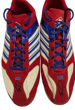 Ryan Howard Autographed Adidas Red/White/ Blue Cleats - Player's Closet Project