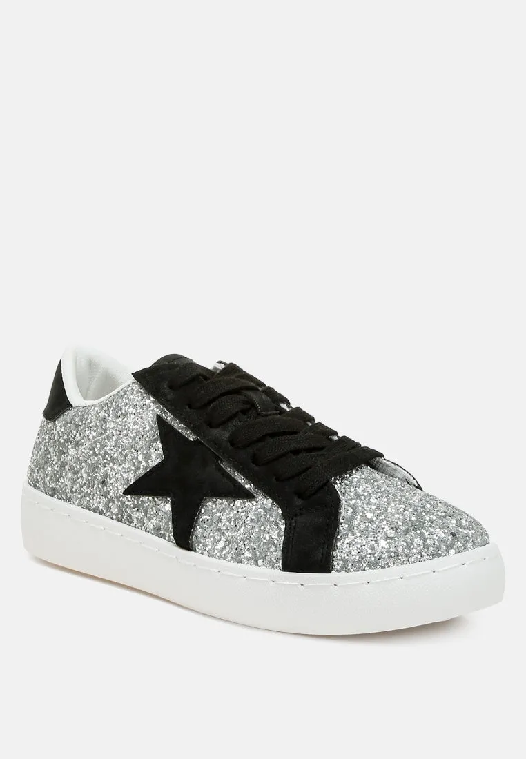 Shinding Glitter Star Chunky Sneakers