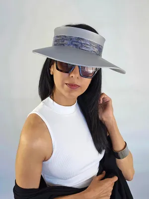 Silver "LadyEVA" Visor Hat with Lavender Monet Style Band