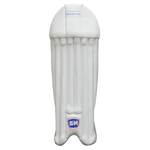 SM Cricket Wicket Keeping Pads/Leg Guard CLUB STAR | Men's | Anatomic Ultralight Fit | White | 1 Pair (Boys)