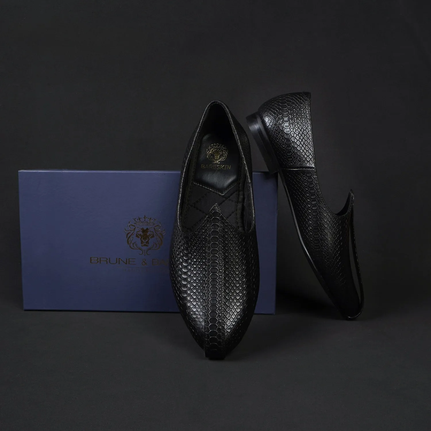 Snake Skin Black Jalsa Jutti