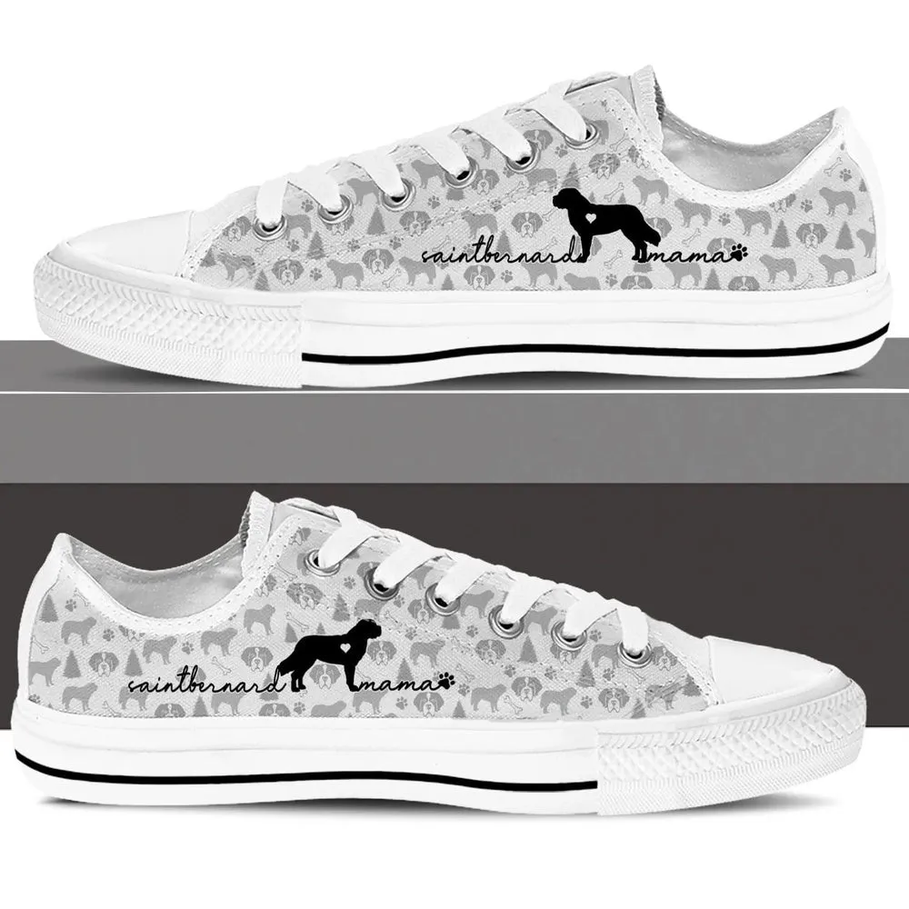 St. Bernard Low Top Shoes - Dog Walking Shoes Men Women, Dog Printed Shoes, Canvas Shoes For Men, Women