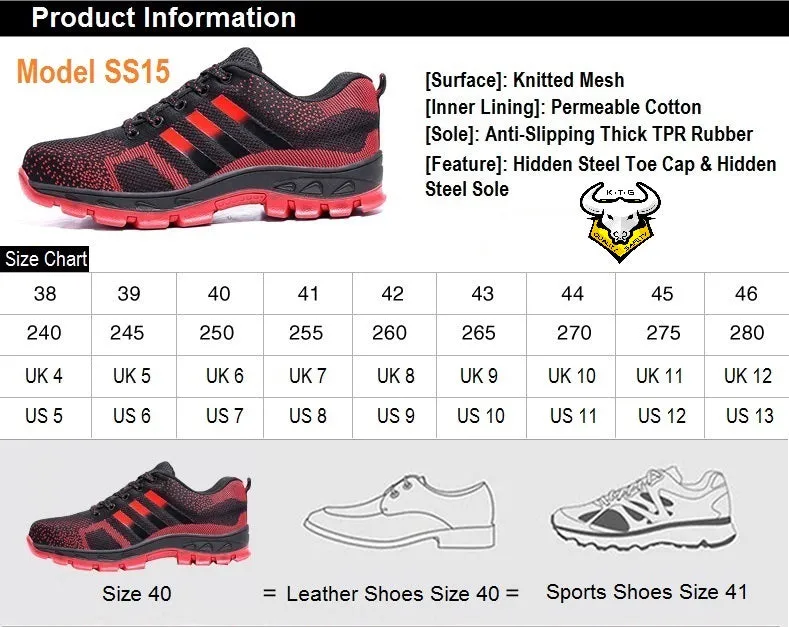 Steel Toe Sports Safety Shoes - Model SS15 (Option 5)