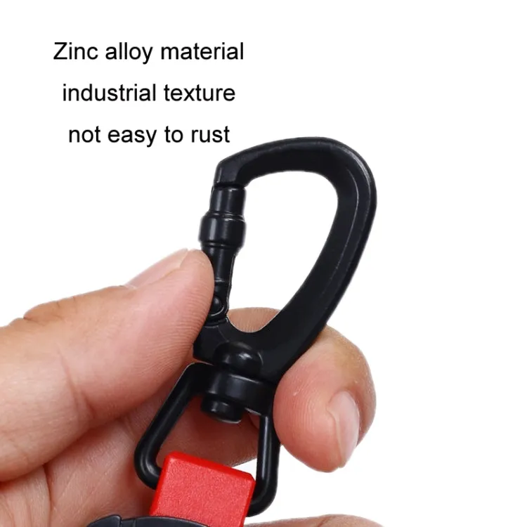 Telescopic High Resilience Steel Wire Rope Metal Anti-theft Buckle(Key Ring Red White)