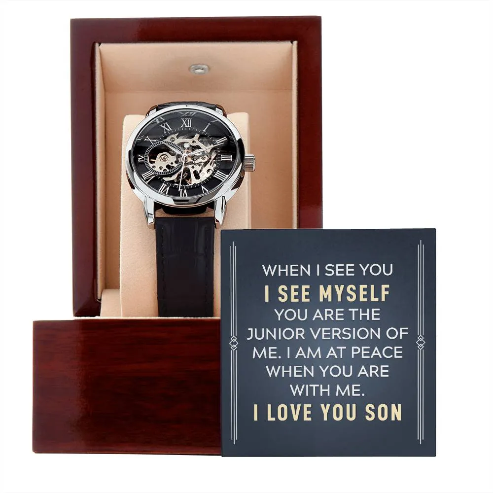 To my son-When I see you, Men's Openwork Watch