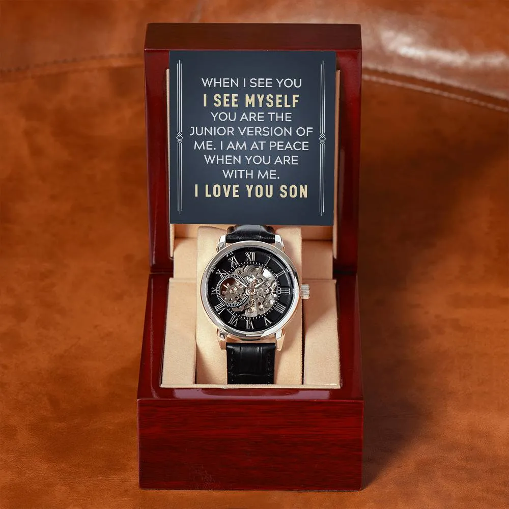 To my son-When I see you, Men's Openwork Watch