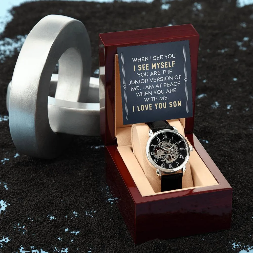 To my son-When I see you, Men's Openwork Watch