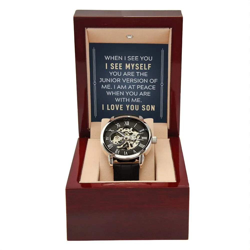 To my son-When I see you, Men's Openwork Watch