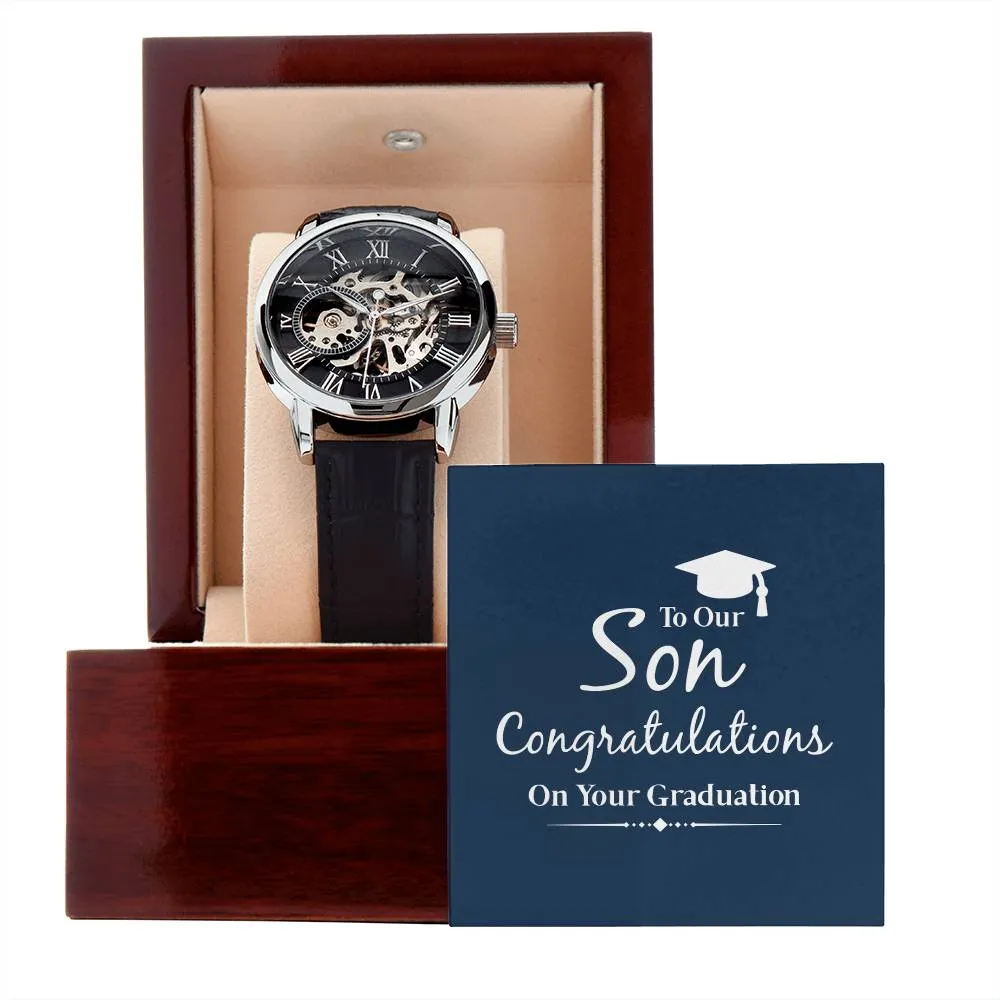 To our Son Congratulations on your Graduation, Men's Openwork Watch