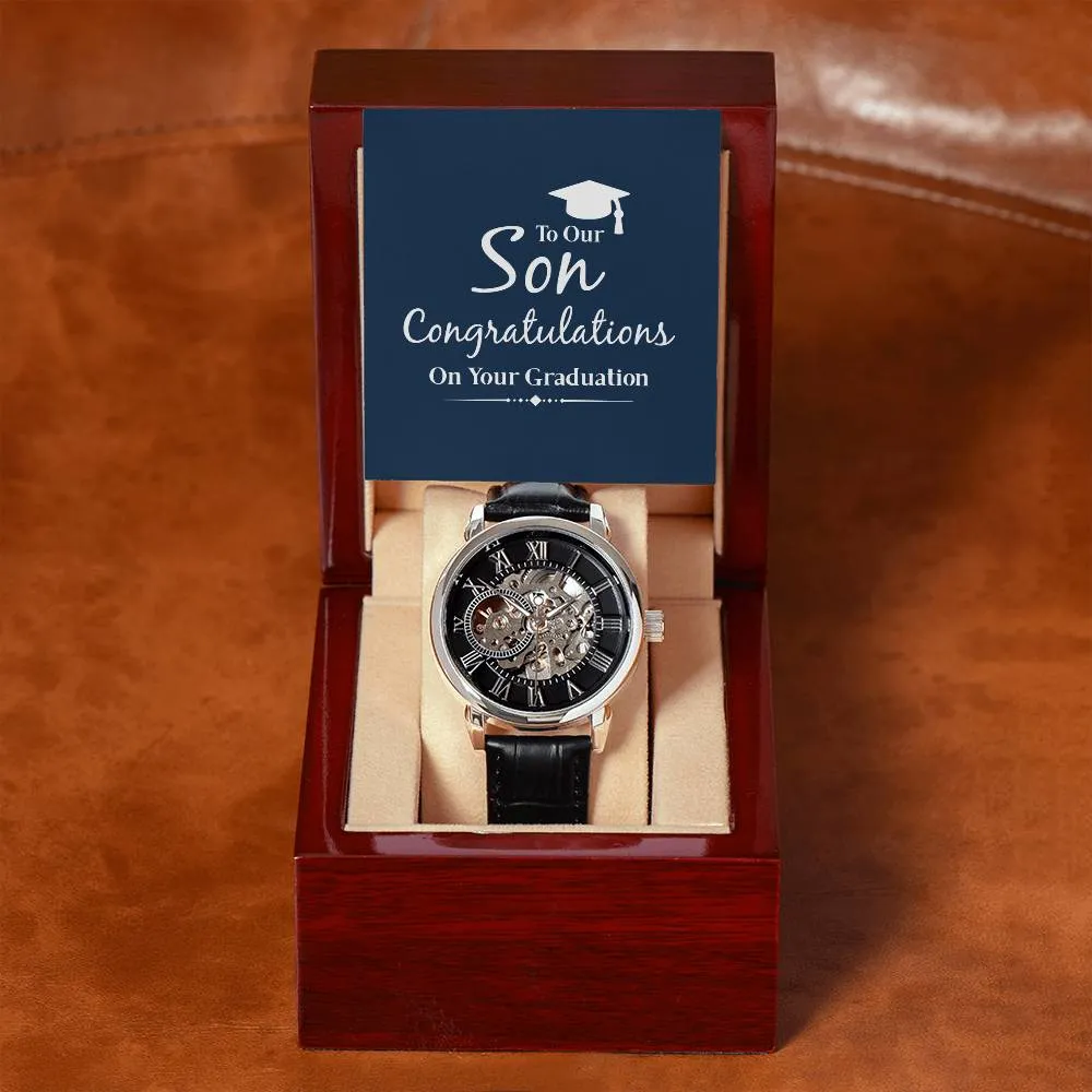 To our Son Congratulations on your Graduation, Men's Openwork Watch