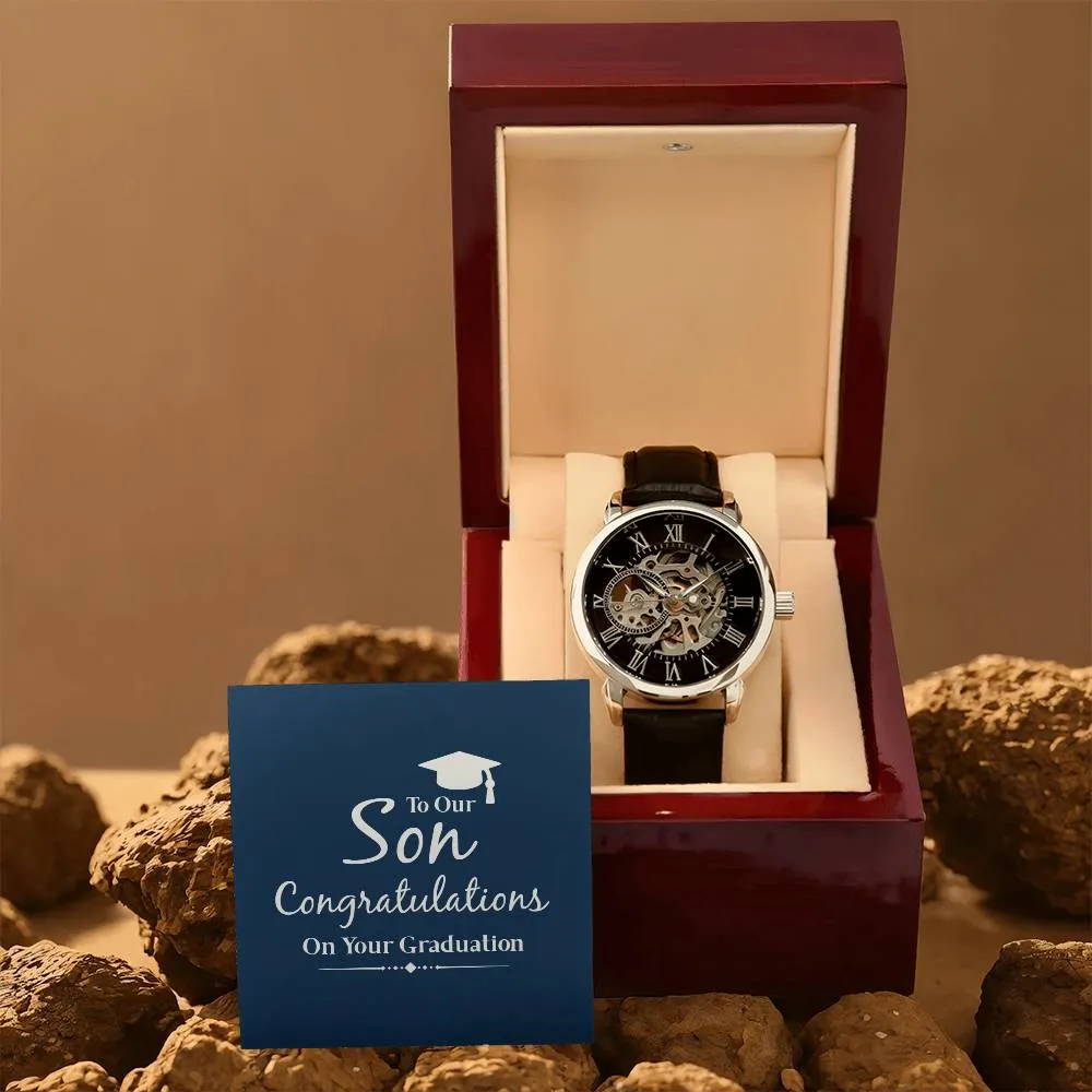 To our Son Congratulations on your Graduation, Men's Openwork Watch