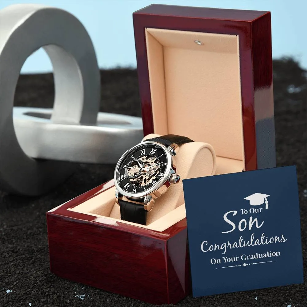 To our Son Congratulations on your Graduation, Men's Openwork Watch