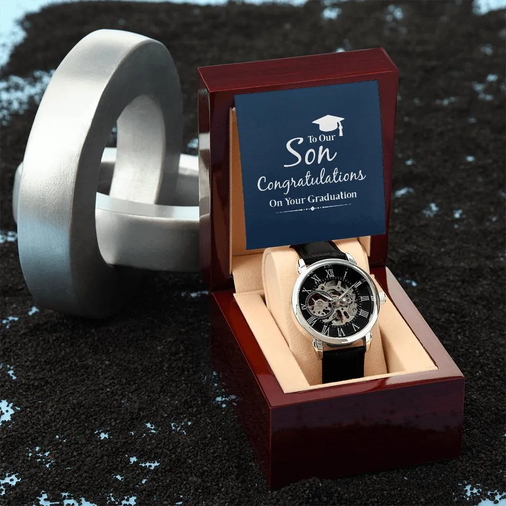 To our Son Congratulations on your Graduation, Men's Openwork Watch