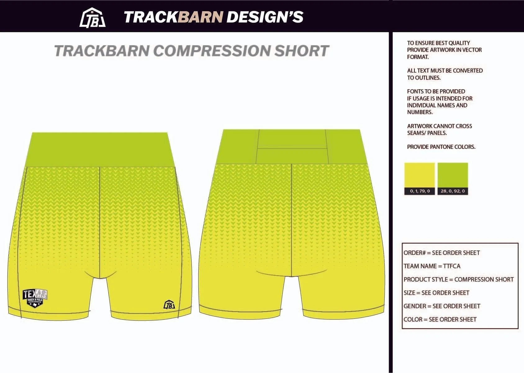 TTFCA-- Womens Short Running Tight