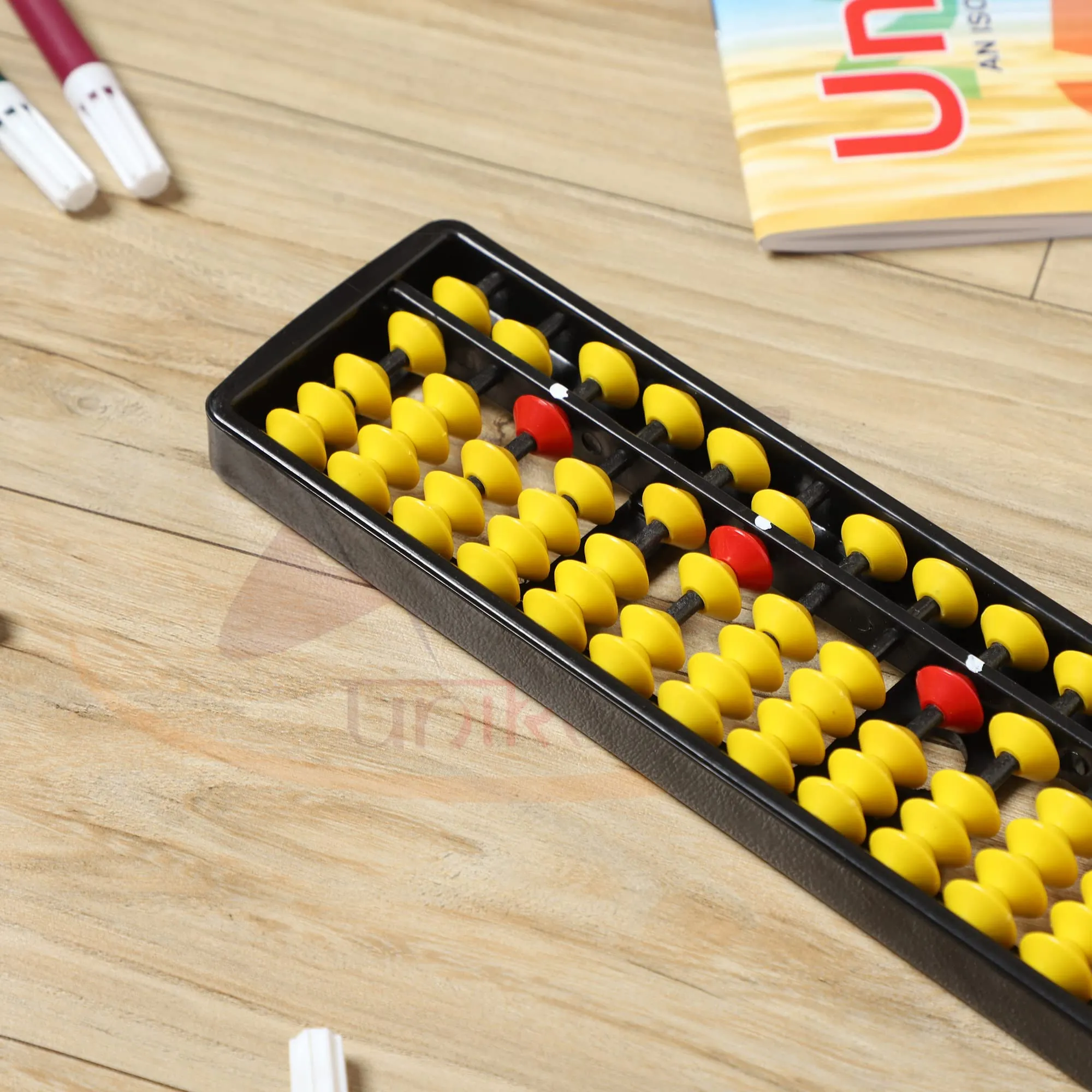 UNIKUS's Educational Abacus tool 17 rods/Abacus Scale/Abacus Toys for kids/Abacus Calculator/Abacus Tool for Kids to Enhance Their Counting Skills and Mathematics-17 Rod Yellow Color