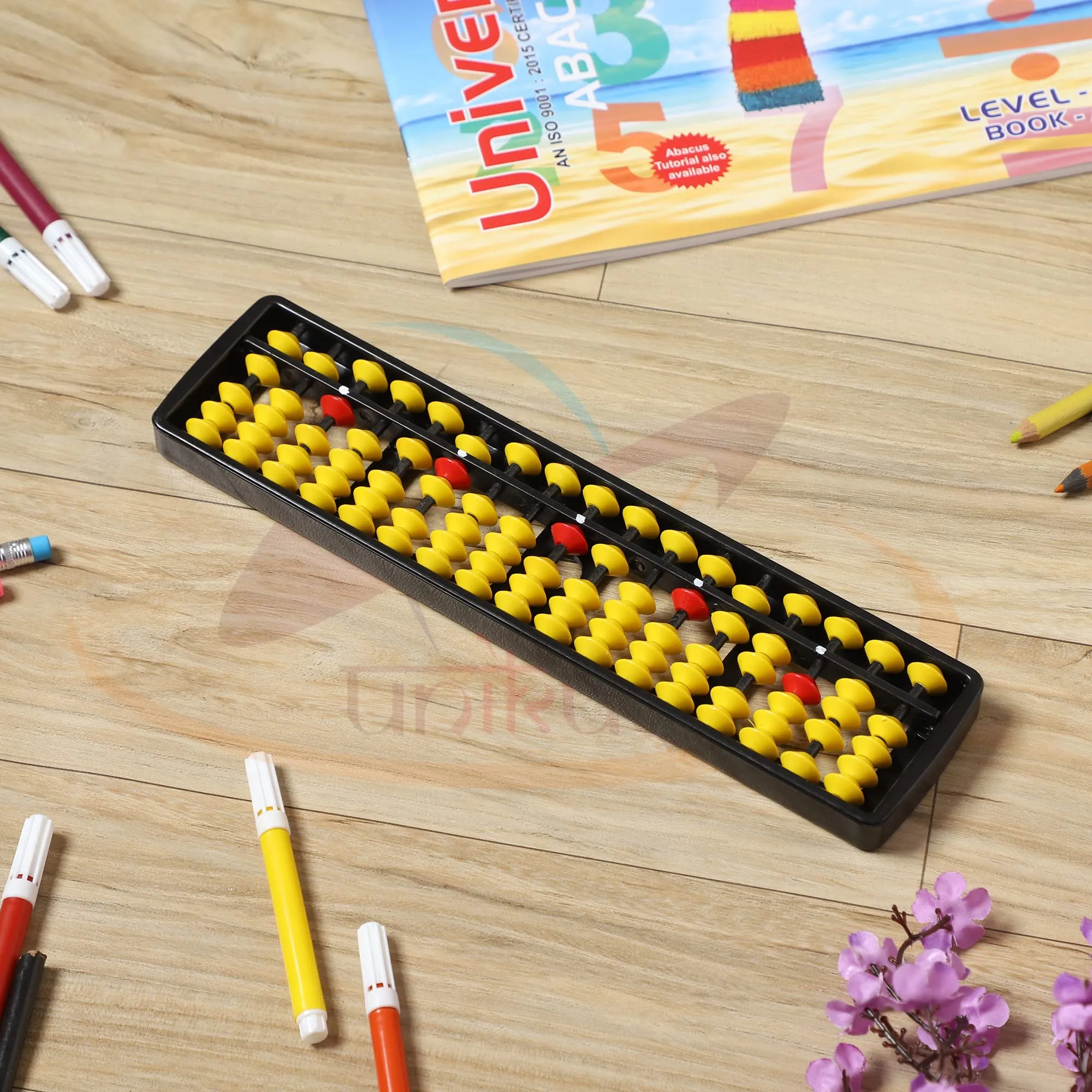 UNIKUS's Educational Abacus tool 17 rods/Abacus Scale/Abacus Toys for kids/Abacus Calculator/Abacus Tool for Kids to Enhance Their Counting Skills and Mathematics-17 Rod Yellow Color