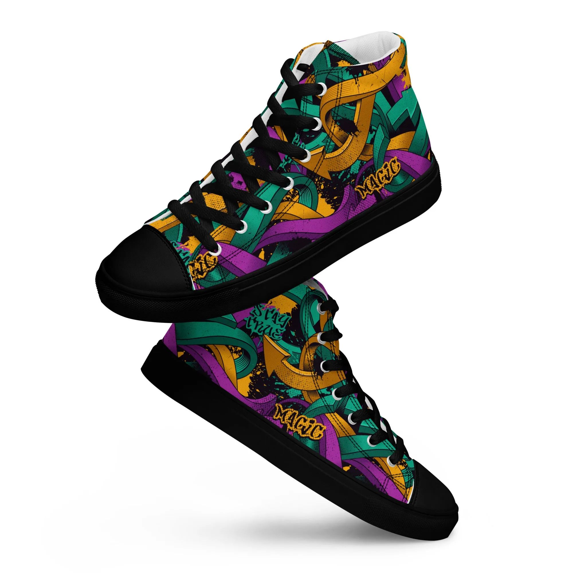 Unisex high top canvas shoes - Grafitti Design