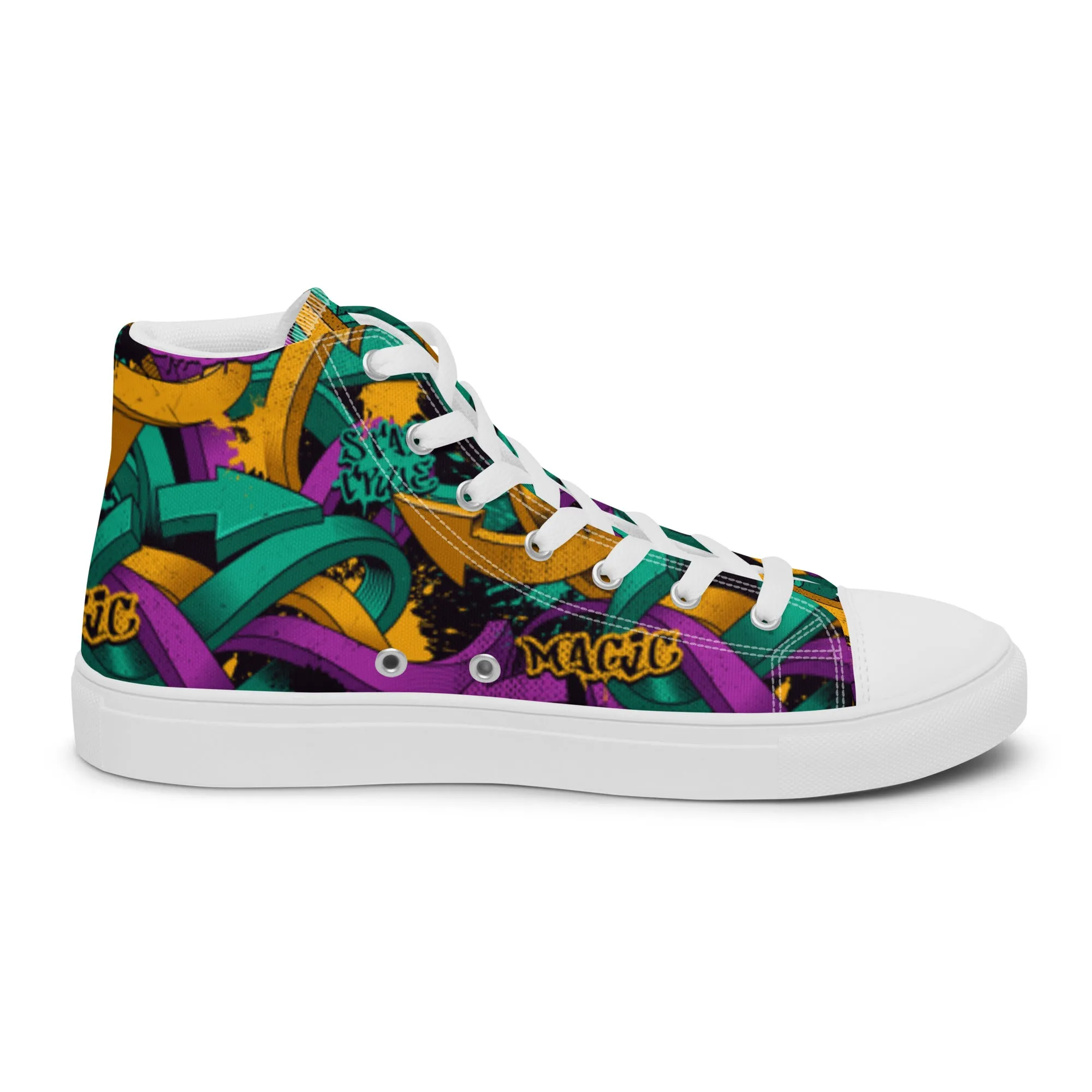 Unisex high top canvas shoes - Grafitti Design