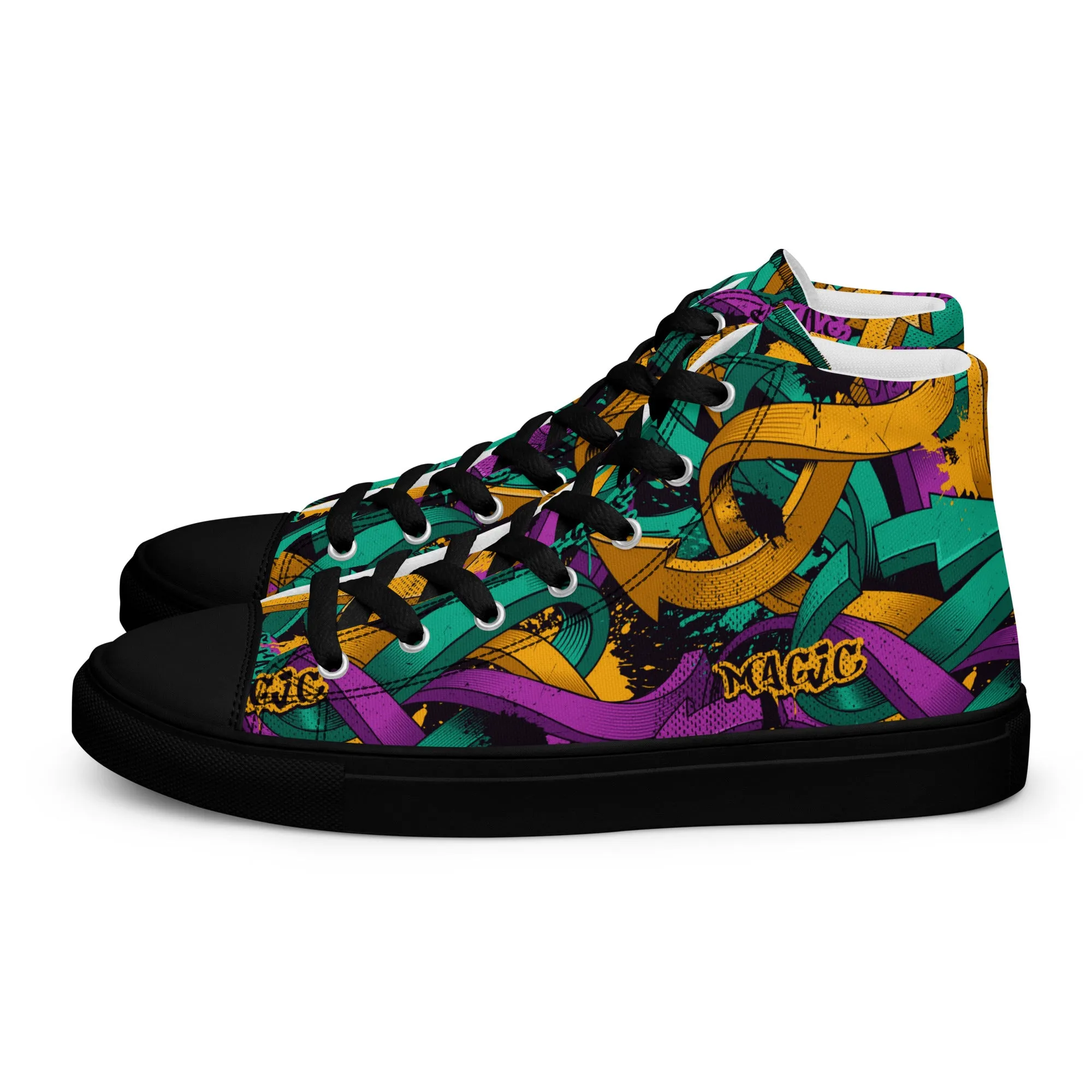 Unisex high top canvas shoes - Grafitti Design