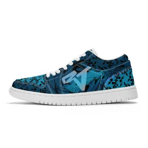 Unisex Low Top Skateboard Sneakers - FrSkull Blue