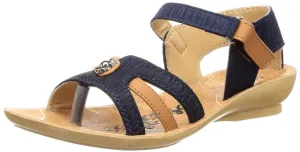 Walkaroo Women Blue Tan Outdoor Sandals-5 UK (WL7703)