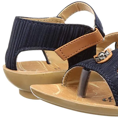 Walkaroo Women Blue Tan Outdoor Sandals-6 UK (36 EU) (7 US) (WL7703)