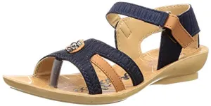 Walkaroo Women Blue Tan Outdoor Sandals-6 UK (36 EU) (7 US) (WL7703)